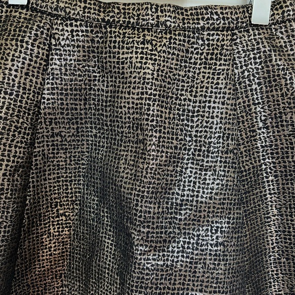 Metallic Gold and Black Mini A-line Skirt - Picture 5 of 5